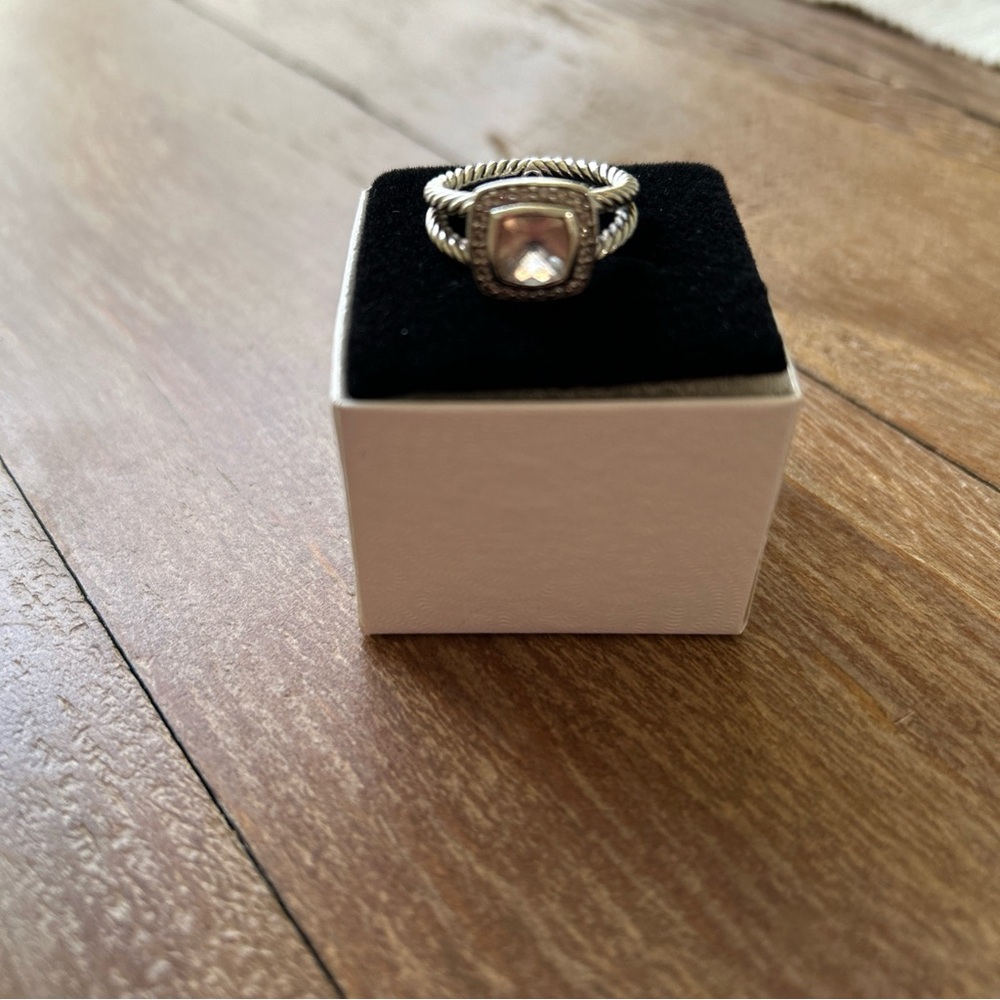 David Yurman Petite
Albion Ring With Morganite and Diamonds, Gently used Sz 6